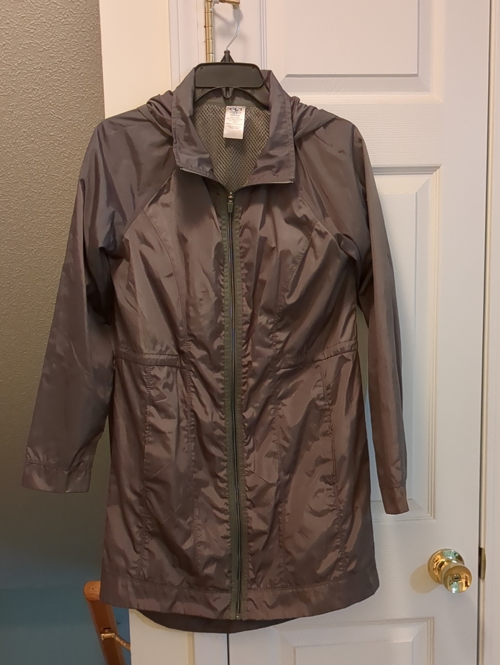 Athletic Works Olive Lightweight Hooded Trench Rainjacket
